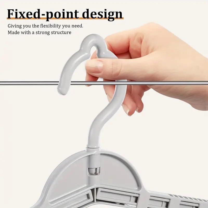 LIVINGBASICS Plastic 4 Pieces Expandable Hangers for Clothes with 360° Rotating Hook/Extendable Hanger for Kids/Telescopic Wardrobe Hanger Ideal for Coat, Sweaters, Jackets, Bath Towels, Pants (Grey) - Image 5