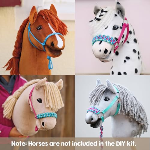 kullaloo DIY Hobby Horse Halter Kit ✦ Make Stick Horse Head Collars, Rope Halters & Reins ✦ Includes Digital Instructions (PDF) ✦ Aqua/Pink - Image 5
