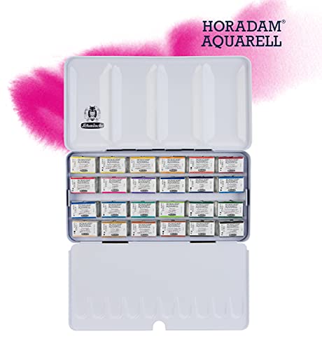 Schmincke - HORADAM® AQUARELL color box with 24 finest watercolors, 74324097, Premium metal box, painting set, 24 x 1/1 pans - Image 3