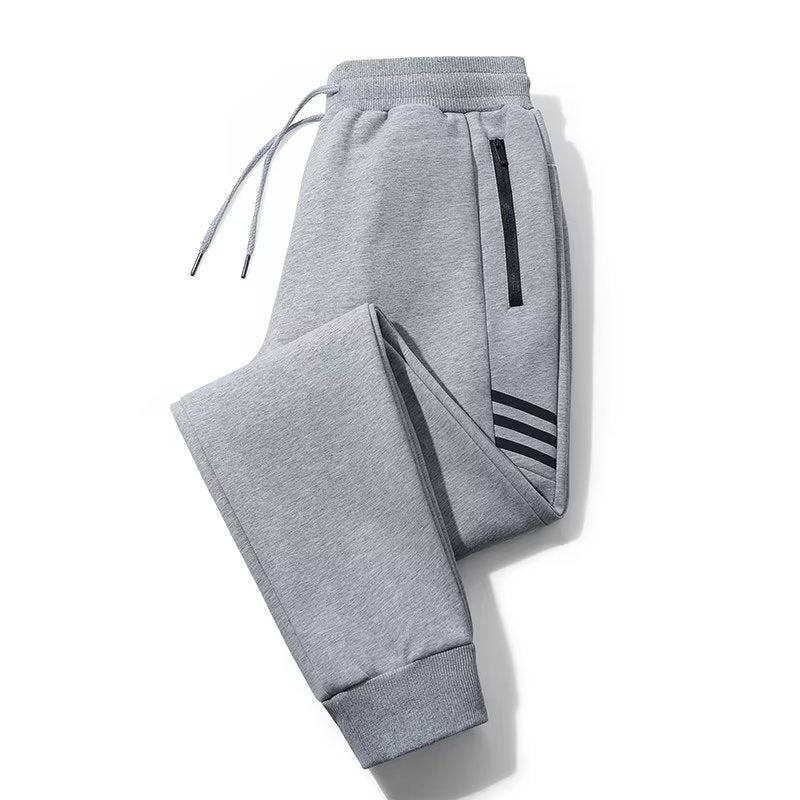 Mens Autumn Winter Velvet Joggers Casual Loose Dark gray  - Image 2