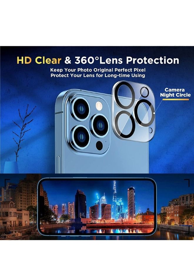 Generic - Designed For Apple iPhone 13 Pro Max, 3-Piece Tempered Glass Screen Protector and 3Pcs Camera Lens Protector Set, HD Glass Film 9H Hardness Bubble Free Scratch Resistant (Alignment Case Tool Included) - Image 1