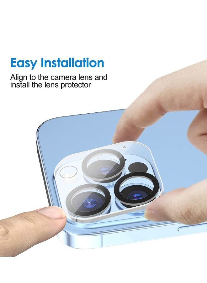 Generic - Designed For Apple iPhone 13 Pro Max, 3-Piece Tempered Glass Screen Protector and 3Pcs Camera Lens Protector Set, HD Glass Film 9H Hardness Bubble Free Scratch Resistant (Alignment Case Tool Included) - Image 1