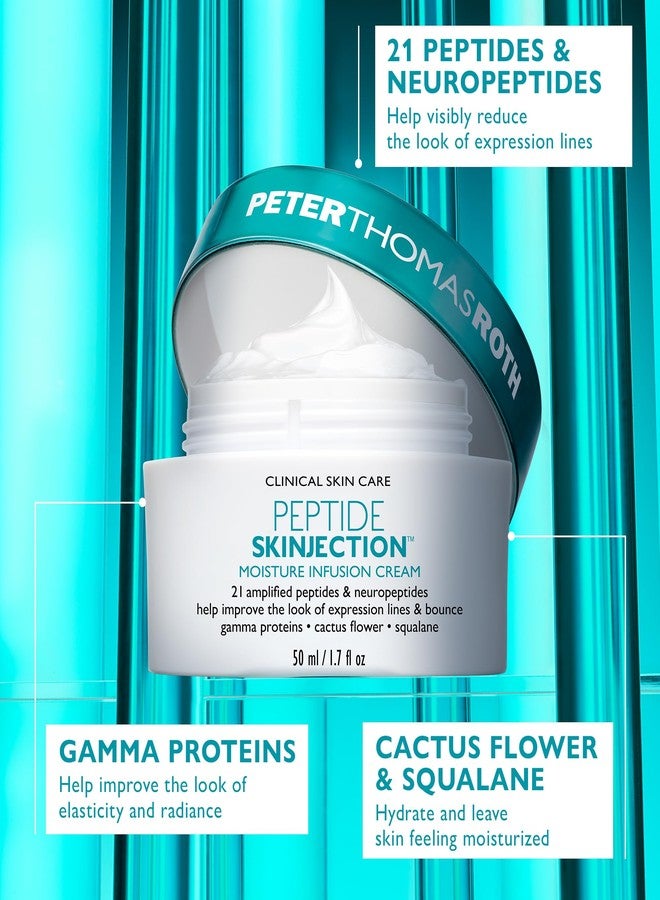 Peter Thomas Roth | Peptide Skinjection™ Moisture Infusion Cream, Refillable Moisturizer, For Loss of Firmness and Elasticity, Fine Lines & Wrinkles, Dryness, 21 Amplified Peptides & Neuropeptides - Image 5