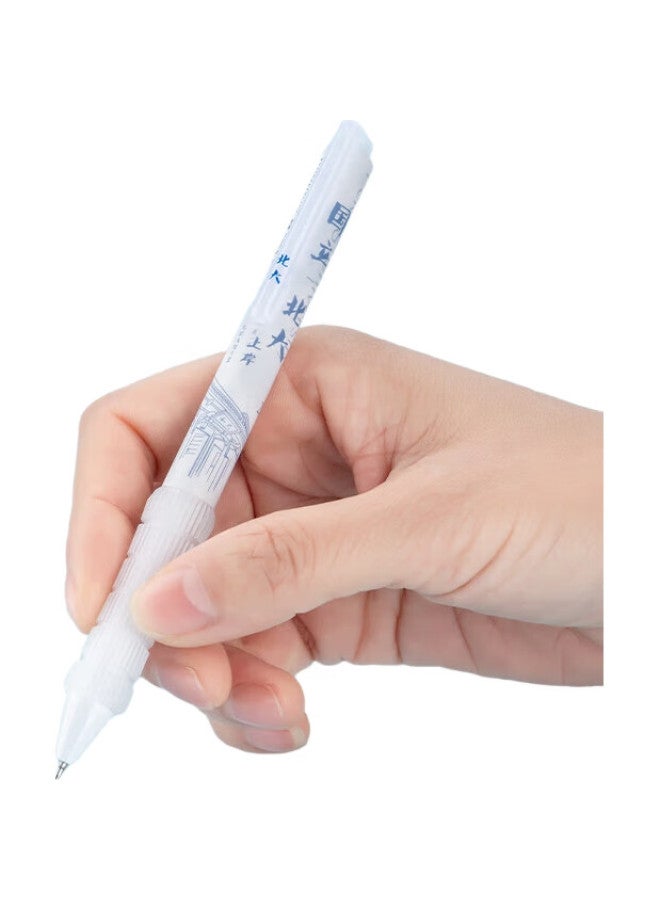 Lopet Push-Button Neutral Pen St Pen Head Push Pen Brush Pen Exam Black Water Pen Student Signature Pen Quick-Drying Push-Button Water-Based Carbon Black Pen Lt-1330 - Image 1