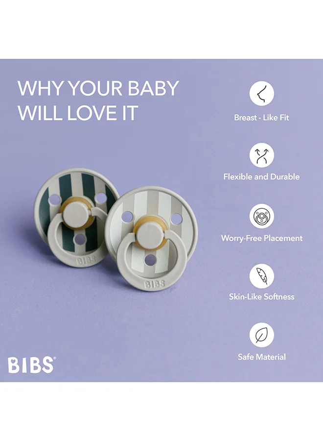 بيبس Studio Colour Round Pacifier, 2 Pieces, Latex Size 2, 6 - 18 Months, Sand Mix, Infant Dummy With Soft Latex, Bpa - Free And Comfortable