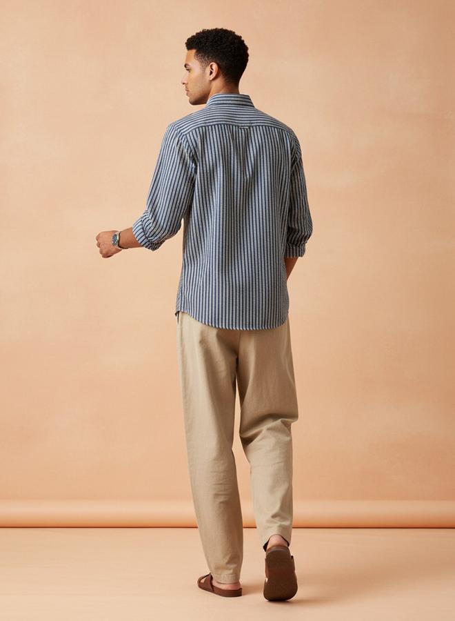 TRULOOM Men Striped Regular Fit Cotton Shirt - Image 3