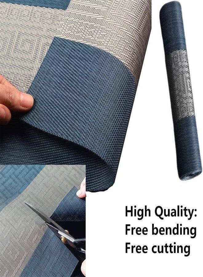 Buganda Elegant & Durable Table Runner and Placemats Set (Blue & Grey, 4 Placemat + 1 Table Runner) - Image 3