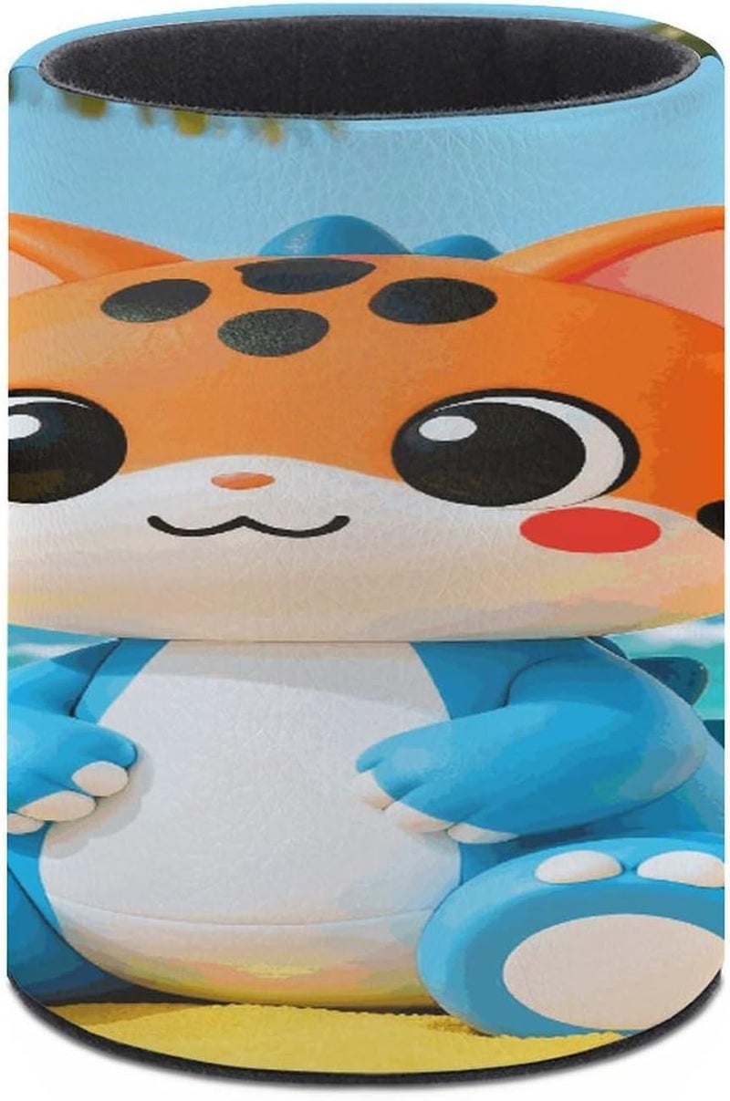 Cat Dinosaur Pen Holder Cute Round Pencil Holder Aesthetic Pencil Cup Colorful Desk Pen Organizer for Office Classroom Home Decorative Stationery Storage Pot for Boys Girls - Image 3