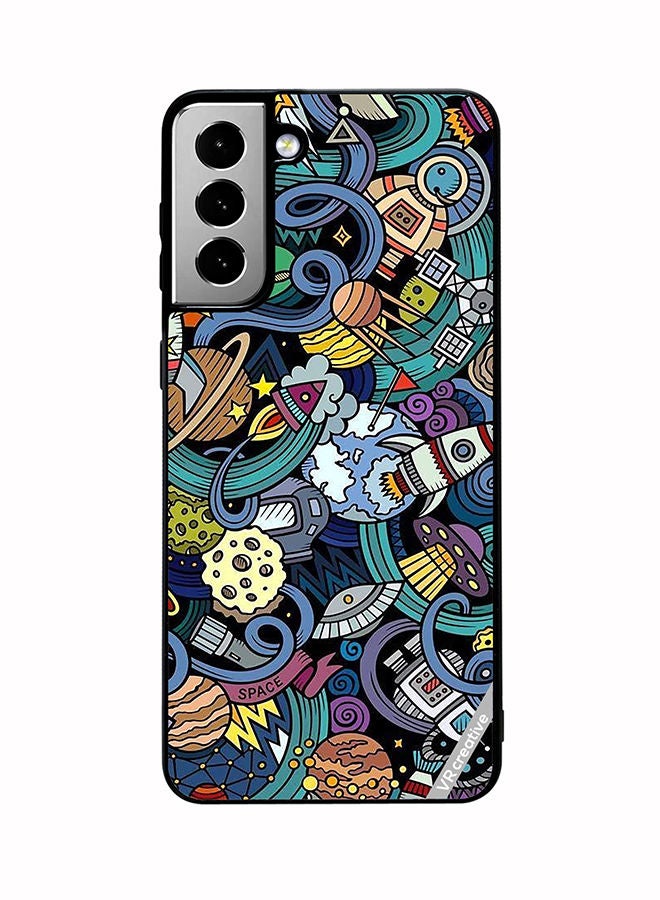 VR CREATIVE غطاء حماية لهاتف سامسونج جالاكسي S21 FE 5G بتصميم رسومات كرتونية متعددة الألوان - Image 1
