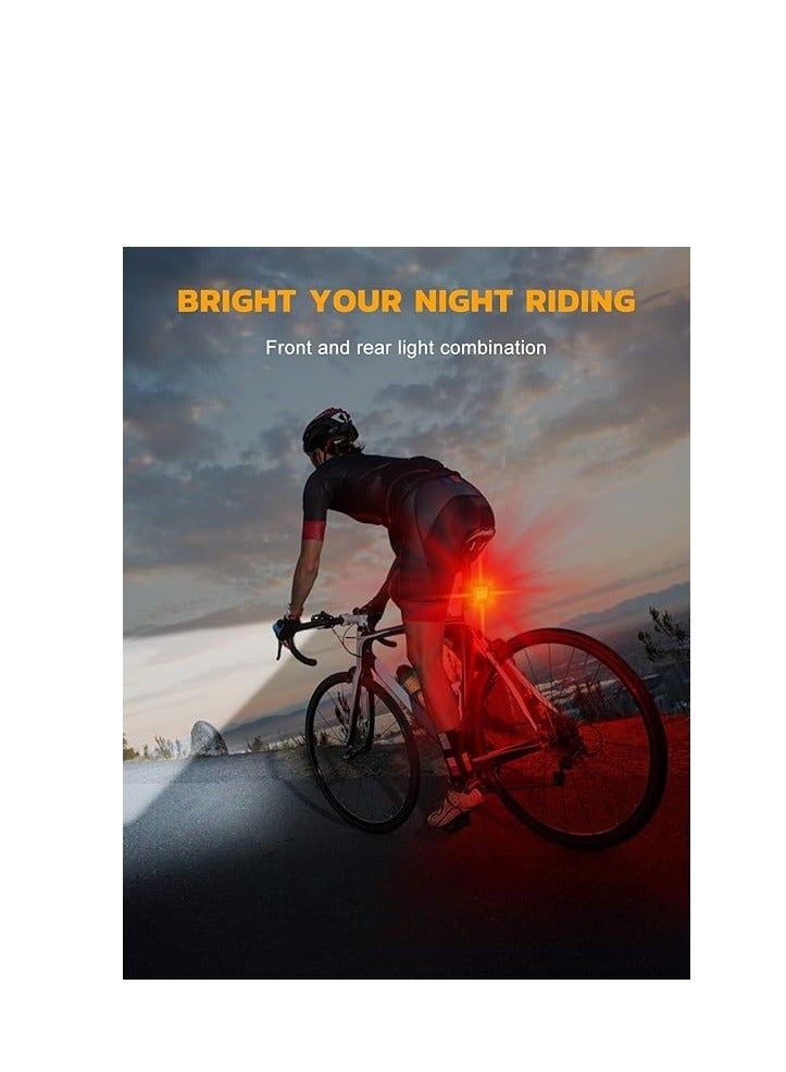 Bike Lights Set Ultra Bright,  Rechargeable Bicycle Light Set, IP65 Waterproof Bike Lights for Night Riding,  Bike Headlight and Tail Light Reflectors - Image 2