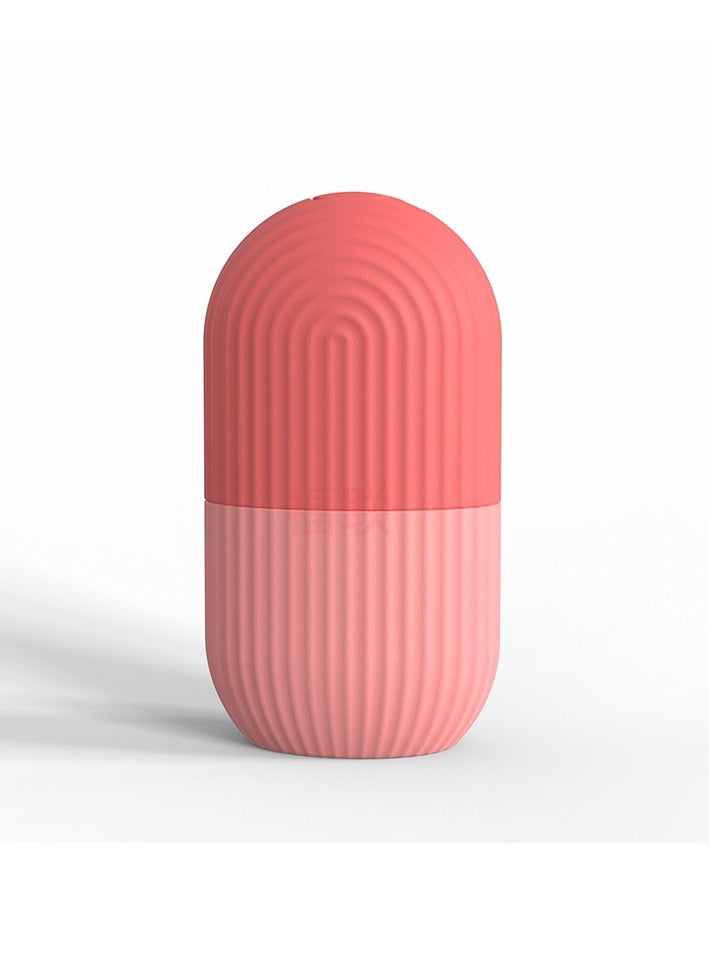 AROAQ أسطوانة ثلجية للوجه والعين، أسطوانة تدليك وجه جمالية، مكعب ثلج سيليكون مقاوم للتسرب، أدوات العناية بالبشرة لخطوط العين، تخفيف انتفاخ حب الشباب، (وردي) - Image 1