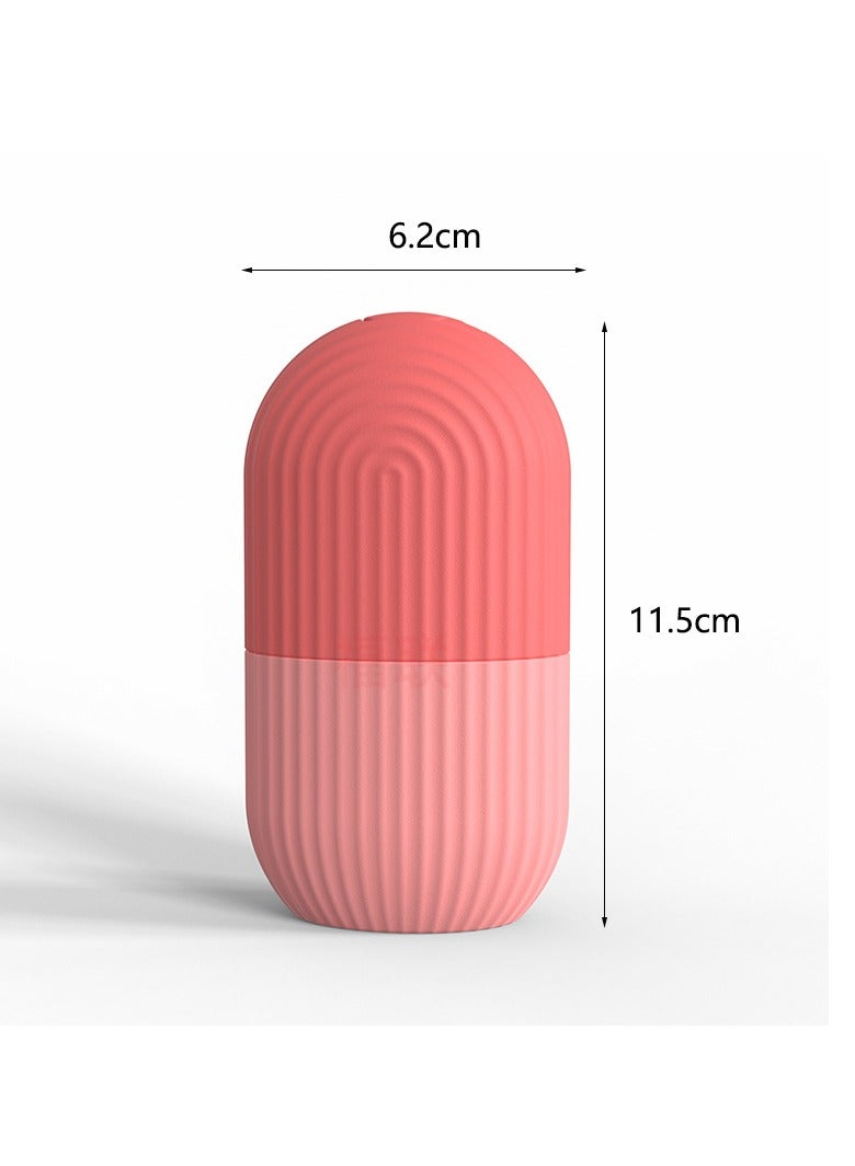 AROAQ أسطوانة ثلجية للوجه والعين، أسطوانة تدليك وجه جمالية، مكعب ثلج سيليكون مقاوم للتسرب، أدوات العناية بالبشرة لخطوط العين، تخفيف انتفاخ حب الشباب، (وردي) - Image 3