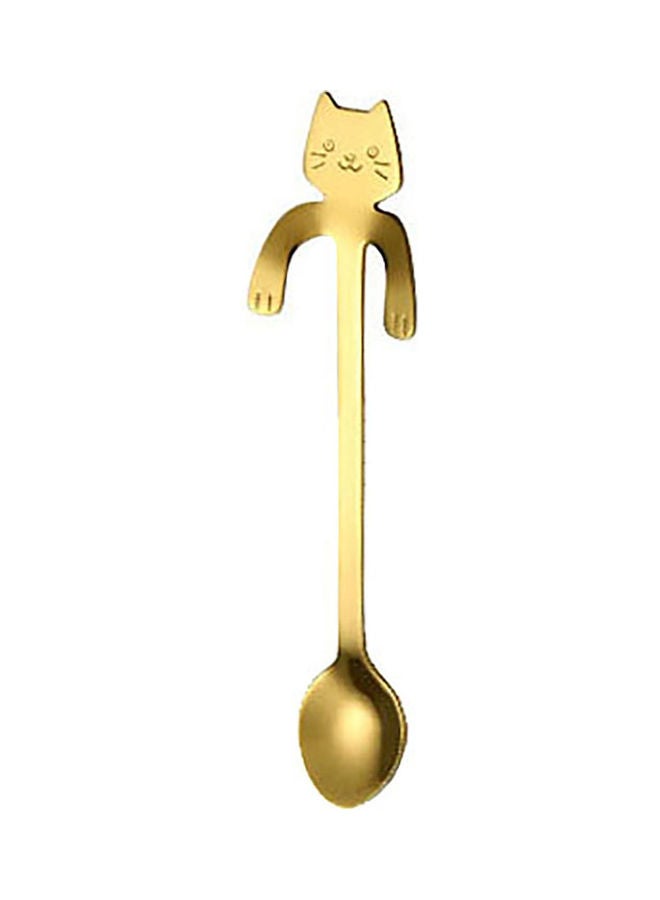 NIBEMINENT Cartoon Cat Handle Coffee Tea Hanging Spoon Gold