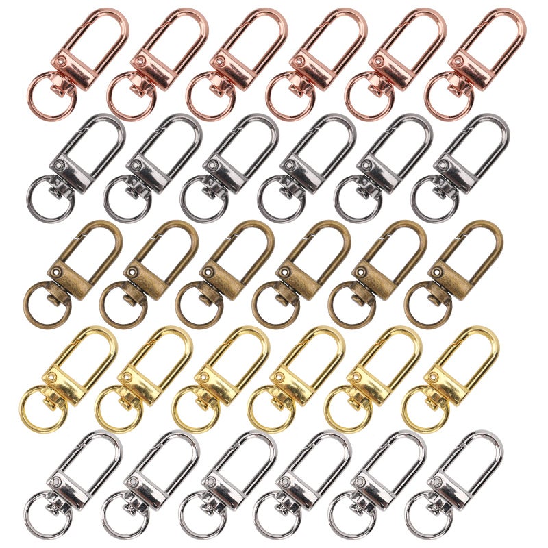 TiSuit 30pcs Metal Lobster Claw Clasps Swivel Lanyards Trigger Snap Hooks Strap for Jewelry Purse Making DIY Bags Keychain Key Rings Art Crafts (Multicolour) - Image 1