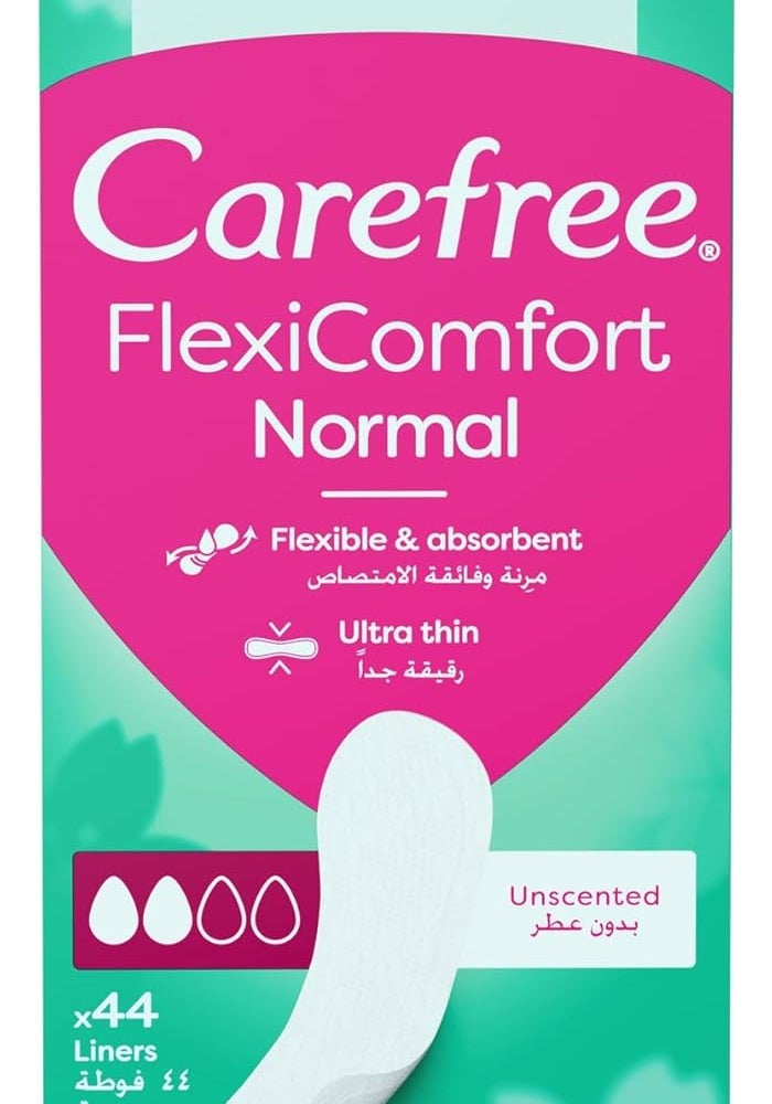 Carefree FlexiComfort Unscented Pantyliners, 44 Pantyliners - Image 1