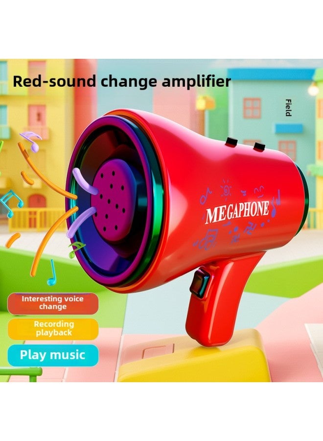 Children's Speaker Music Box School Bag Pendant Loudspeaker Keychain With Recording Function Creative Handheld Funny Toy-Color:[color Box-red] Electroplated Speaker (handheld Amplifier)  - Image 1