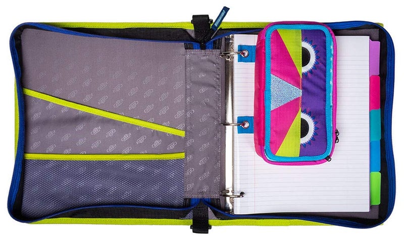 Case it Case-it PLP-120-ME Monster Eye Zipper Pencil Case with External Organizer and Grommets, 2 x 4 x 8.3 Inches, Red - Image 4