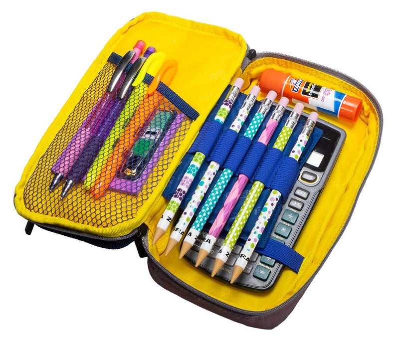 Case it Case-it PLP-120-ME Monster Eye Zipper Pencil Case with External Organizer and Grommets, 2 x 4 x 8.3 Inches, Red - Image 2