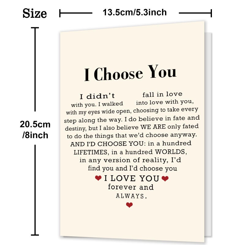 HEJOYN Valentines Day Gifts for Him Her, Valentine's Day Card for Husband Wife Boyfriend Girlfriend Couples, I Choose You - Image 3