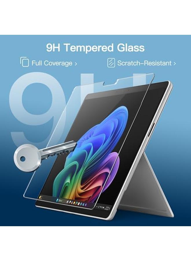 جي تيك واقي شاشة لجهاز Surface Pro 11 10 2024 Pro 9 2022 مقاس 13 بوصة 9H من الزجاج المقوى يدعم قلم Surface Pen عالي الدقة شفاف، عبوتان - Image 2