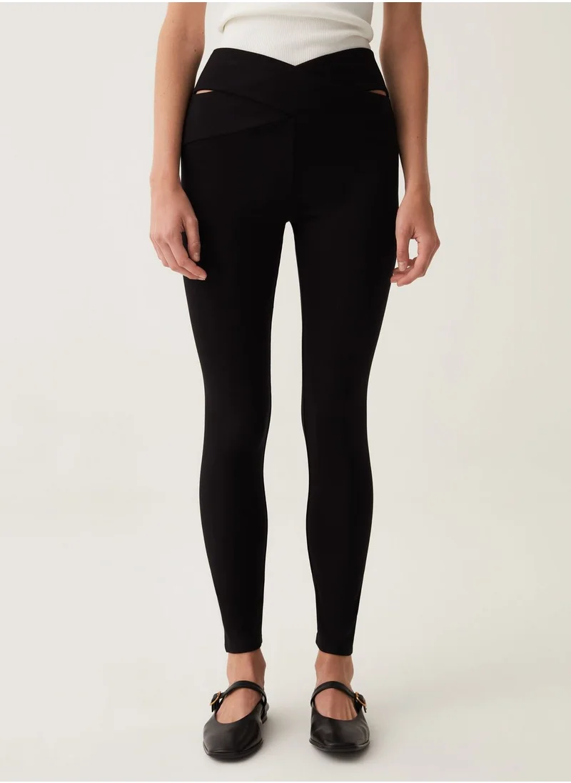 او في اس OVS Leggings With Cut-Out Details