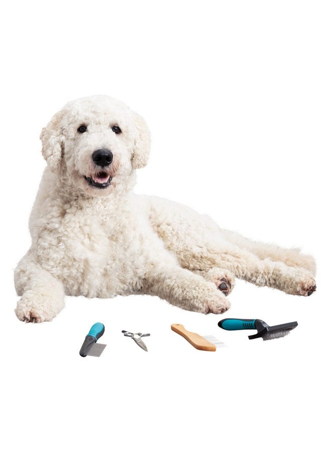 تريكسي مشط العناية بالحيوانات الأليفة TRIXIE، ذو أسنان دقيقة، للكلاب والقطط، أسنان دوارة تزيل الشعر المتساقط والتشابك والتشابك، 8.7 بوصة (22 سم) - Image 4