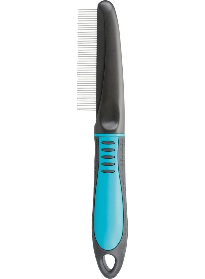 تريكسي مشط العناية بالحيوانات الأليفة TRIXIE، ذو أسنان دقيقة، للكلاب والقطط، أسنان دوارة تزيل الشعر المتساقط والتشابك والتشابك، 8.7 بوصة (22 سم) - Image 1