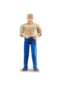 Bruder 60006 Bworld Man With Light Skin/Blue Jeans Toy Figure  - Image 2