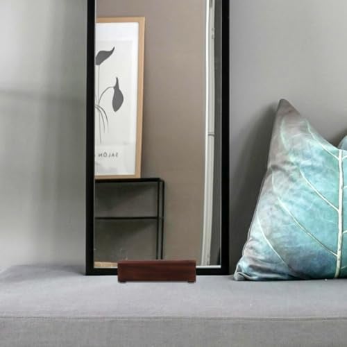 DOITOOL Mirror Holder, Heavy Duty Floor Mirror Stand, 10 Inch Solid Wood Base Full Length Mirror (Brown) - Image 2