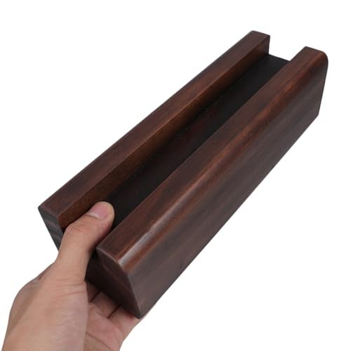 DOITOOL Mirror Holder, Heavy Duty Floor Mirror Stand, 10 Inch Solid Wood Base Full Length Mirror (Brown) - Image 3