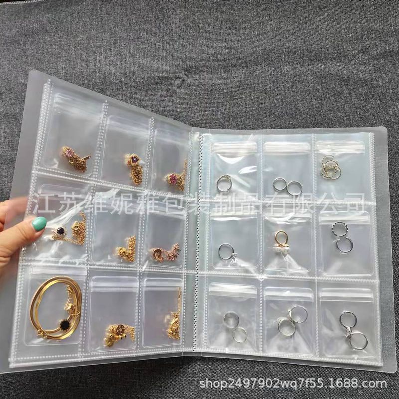Pvc Transparent Storage Bag Sealed Bag Earrings Ring Necklace Jewelry Anti-Oxidation Ins Jewelry Dust Bag Storage Book - Image 4
