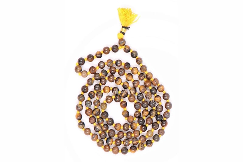 ARKAM Unisex Adult Tiger Eye Mala Certified/Tigereye Stone Original (Size: 6Mm, Length: 30 Inches, Beads: 108+1) - Image 4