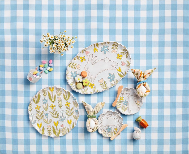 Mud Pie Bunny App Set plate 65 dia towel 165 Jumping - Image 2