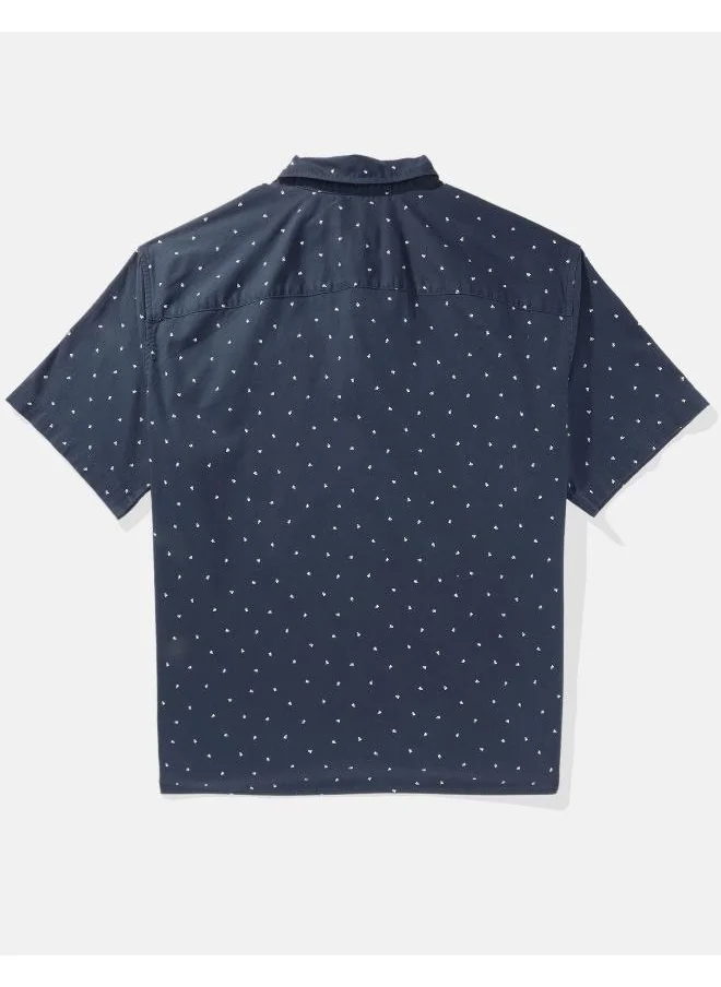 American Eagle AE Printed Button-Up Poolside Shirt
