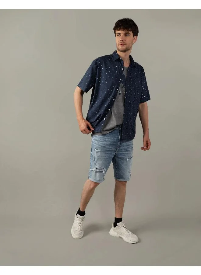American Eagle AE Printed Button-Up Poolside Shirt