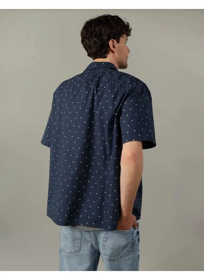 American Eagle AE Printed Button-Up Poolside Shirt