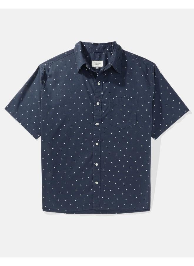 AE Printed Button-Up Poolside Shirt