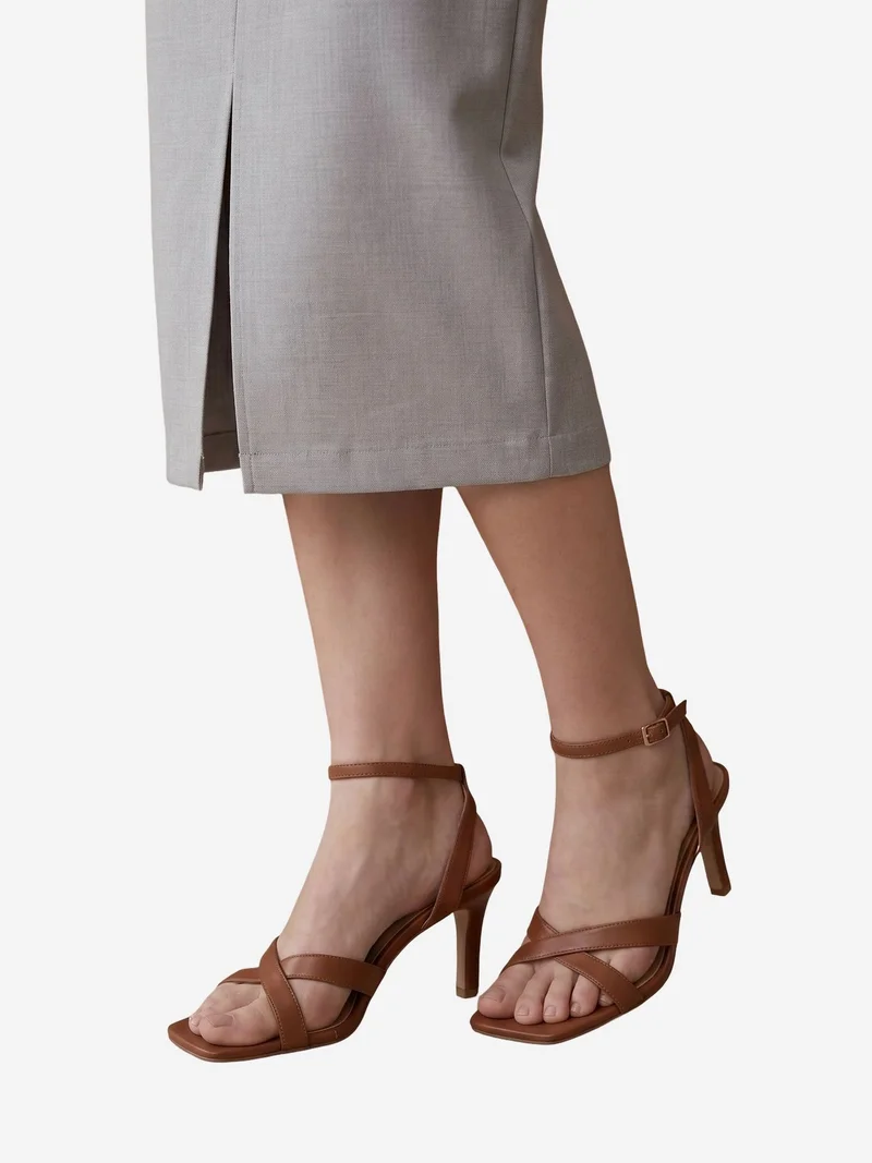 My Fashion Light Grey MY FASHION High-Waist Midi Pencil Skirt with Slit for Women | Best Price UAE