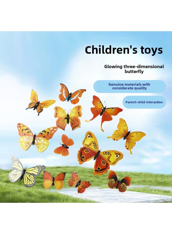 Loquat Luminous Stereo erfly Artificial Decoration Refrigerator Room Car Sticker Layout erfly Wall Sticker Painting-Color:Set Of 12 Pieces Per Pack - Image 2