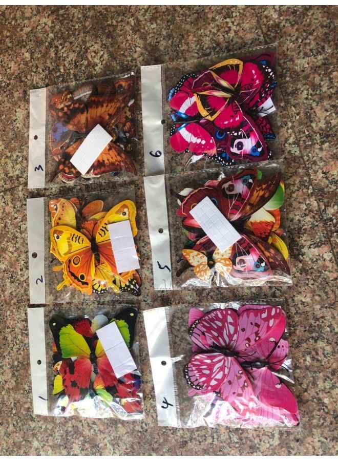 Loquat Luminous Stereo erfly Artificial Decoration Refrigerator Room Car Sticker Layout erfly Wall Sticker Painting-Color:Set Of 12 Pieces Per Pack - Image 1