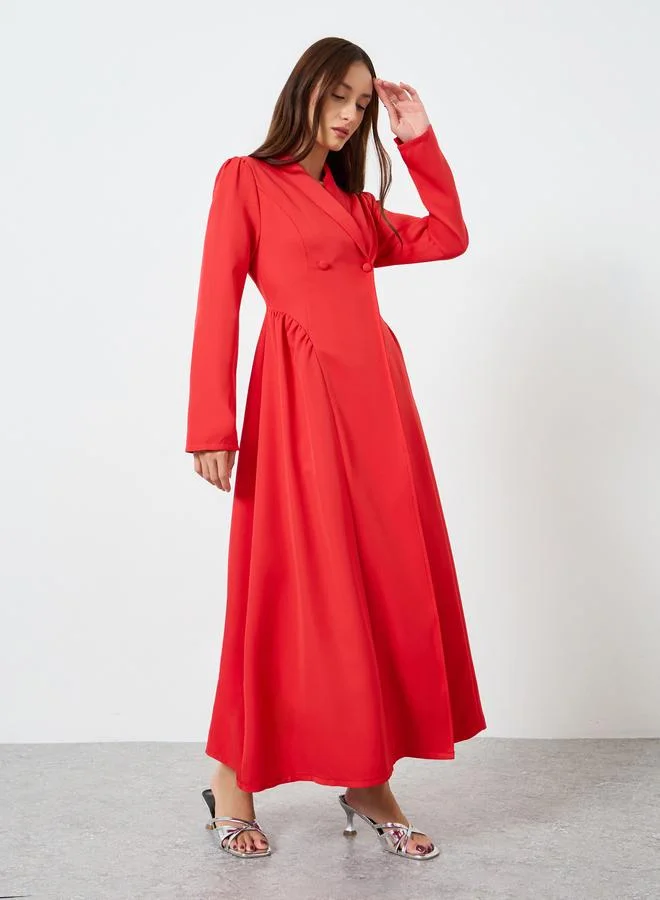 تايك تو فستان ماكسي نسائي بخصر ضيق وأزرار بتصميم -