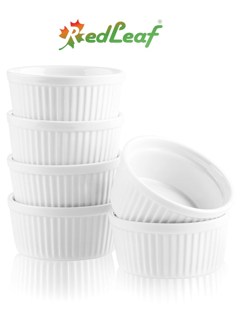 Red Leaf Ceramic Ramekins Set, Mini Casserole Dishes, Oven Safe to 260°C (6PCS)  - Image 1