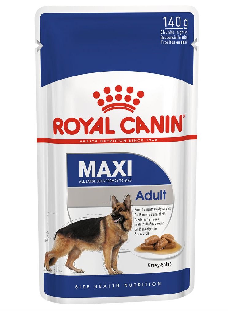 ROYAL CANIN Maxi Adult Chunks in Gravy Dog Wet Food 10x140g - Image 2