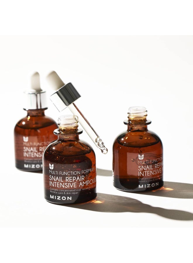 MIZON Snail Repair Intensive Ampoule, Snail Mucin Extract, Safe Formula, Fine Wrinkle Care 30ml - Image 3