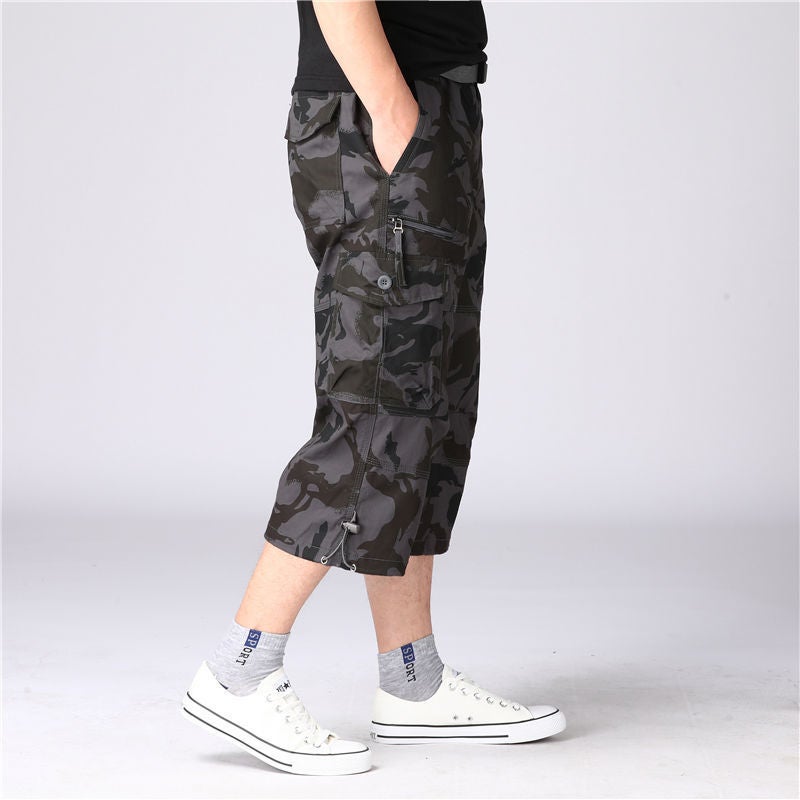 in stock Summer Men's Capri Pants 2025 New Middle-aged Capri Pants Loose Casual Straight Pants for Outer Wear - Image 4