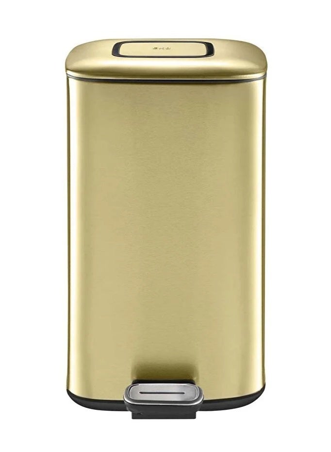 EKO Regent Step Bin | Soft-Close Lid | Stay-Open Function | Fingerprint-Resistant Stainless Steel | Hands-Free Square Pedal Waste Bin for Kitchen & Home | 20L | Gold - Image 1