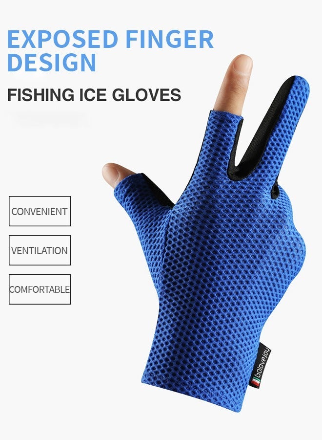 GROIC Lightweight Ice Silk Gloves, Cooling Fishing Gloves Anti-Slip with 2 Fingerless, Non-Slip Outdoor Sports Driving Cycling Liner Sun UV Protection Breathable - Image 2