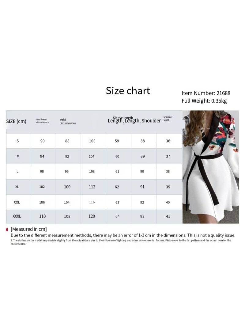 general Women's Wrap Blazer Dress - Elegant Long Sleeve Belted A-Line Mini Dress for Formal & Casual Occasions - Image 2