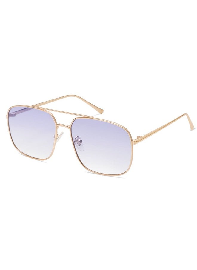 Sojos Retro Square Aviator Sunglasses Womens Mens Aesthetic Y2K Light Lens Shades Sj1176, Gold/Gradient Purple  - Image 2