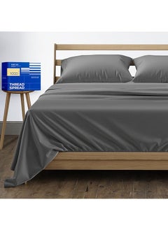 erorex Pure Egyptian King Size Cotton Bed Sheets Set King 1000 Thread Count Dark Gray Bed Linen Set Bedding Pillow Cases 4 Pc Sateen Sheets 16 In Deep Pocket King Sheets  - Image 1